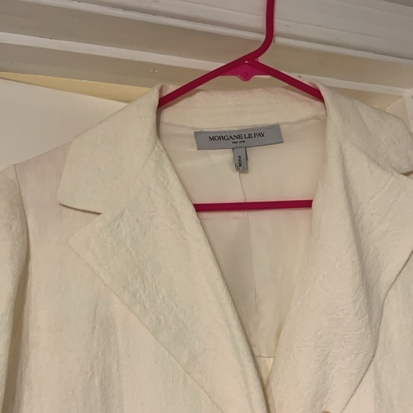 NWOT Morgane Le Fay textured linen ruffle coat - Picture 2 of 9